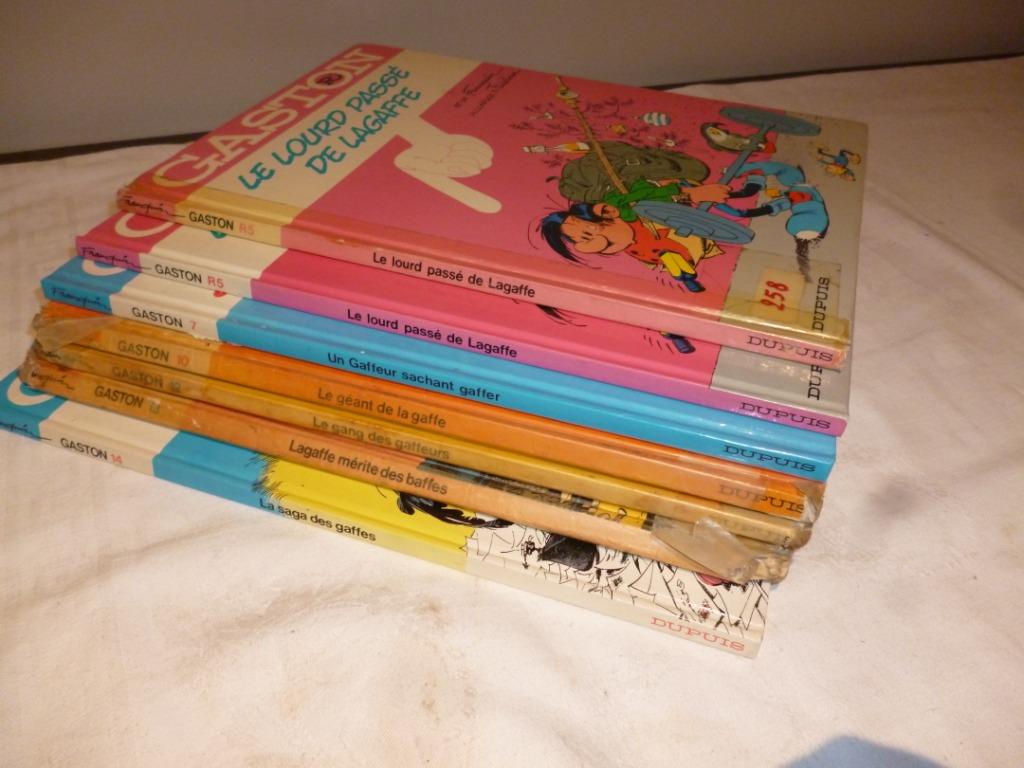 7 livres BD GASTON Dupuis  par Franquin + 3 autres livres, Enlèvement