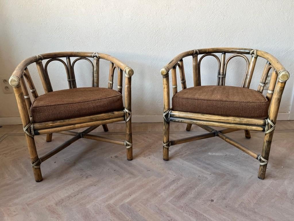 Chaises vintage en rotin, Moins de 75 cm, Osier ou Rotin, Vintage tropisch bohemian, Enlèvement