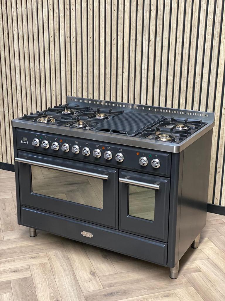 Luxe Fornuis Boretti Gas 120cm + Afzuigkap + Mtifunctioneel, Ophalen of Verzenden, Grill, Gas