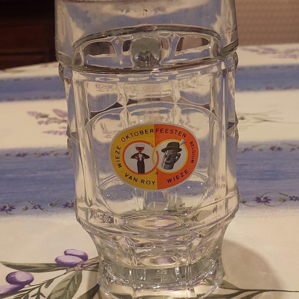 Glazen bierpot wieze 0,5 l, Verzamelen, Ophalen of Verzenden, Zo goed als nieuw