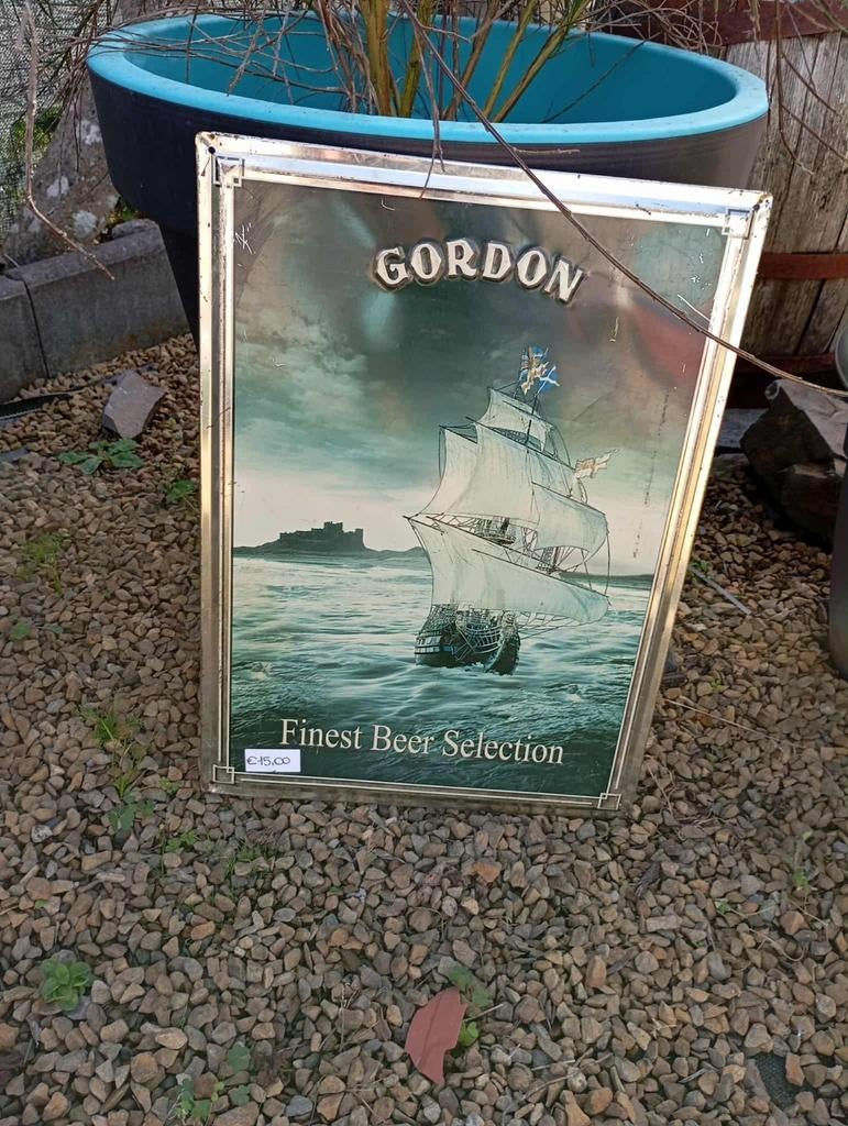 Assiette en fer blanc Gordon, Collections, Marques & Objets publicitaires, Envoi, Comme neuf