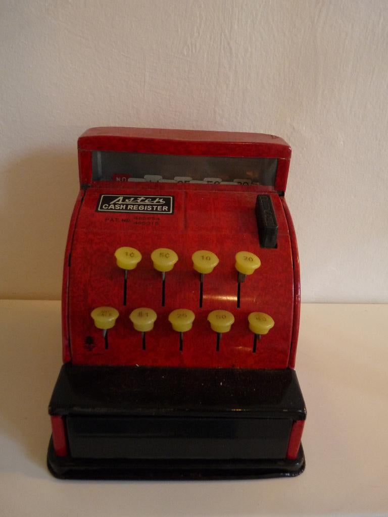 vintage blikken speelgoed kassa made in Japan, Ophalen of Verzenden