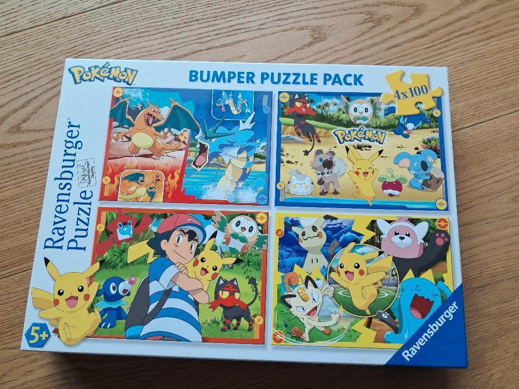 Pokémon puzzel 4 x 100st, Ophalen of Verzenden, Zo goed als nieuw