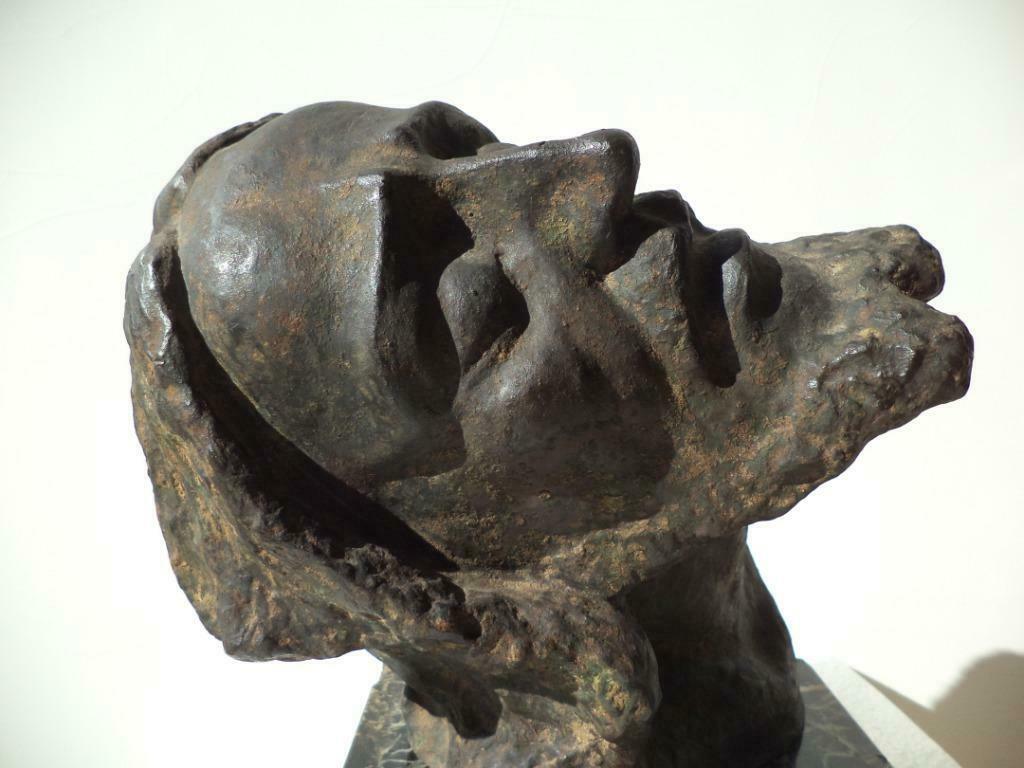 GEO VINDEVOGEL  °1923-1977 Tête de Christ en bronze signée, Antiquités & Art, Enlèvement