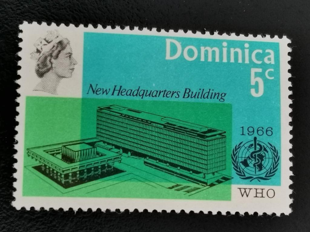 Dominique 1966 - Bâtiment de l'OMS à Genève **, Enlèvement ou Envoi, Non oblitéré, Amérique du Nord