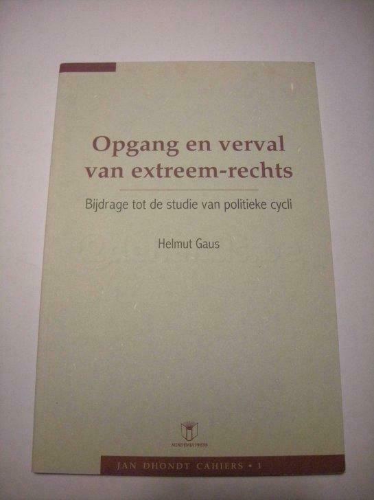 Opgang en verval van extreem-rechts - Jan Dhondt Cahiers 1, Boeken, Ophalen of Verzenden, 20e eeuw of later, Zo goed als nieuw