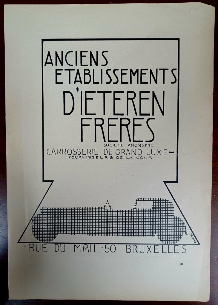 Publicité D'Ieteren Frères — années 1920, Enlèvement ou Envoi, Utilisé, Voitures