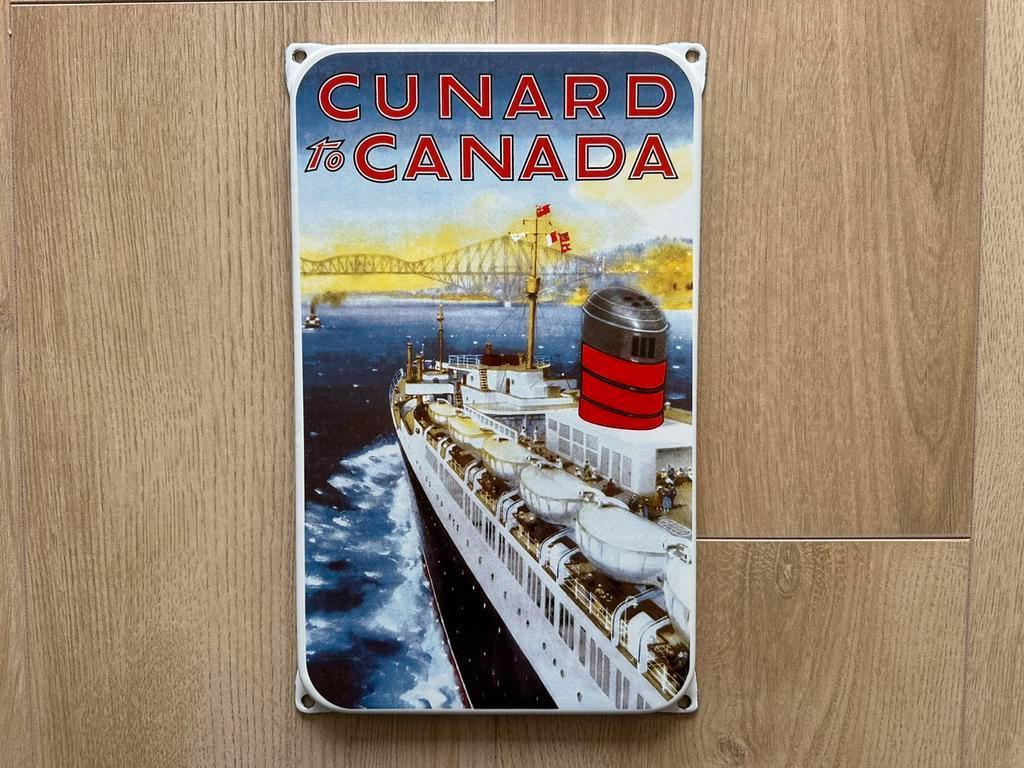 Emaille Reclame bord Cunard, Verzamelen, Ophalen of Verzenden, Zo goed als nieuw, Reclamebord