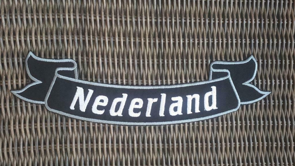 Nederland strijk patch banner - 320 x 90 mm, Motoren, Ophalen of Verzenden, Nieuw