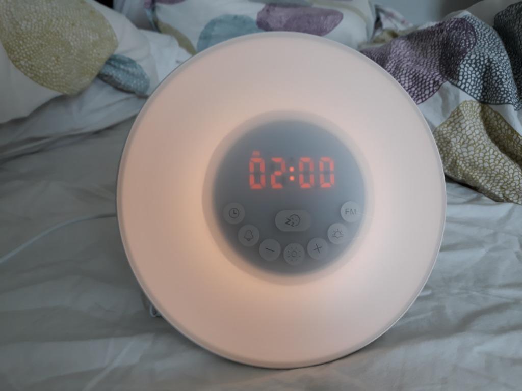 wekker met verlichting – wake up light, Enlèvement ou Envoi, Comme neuf, Digital