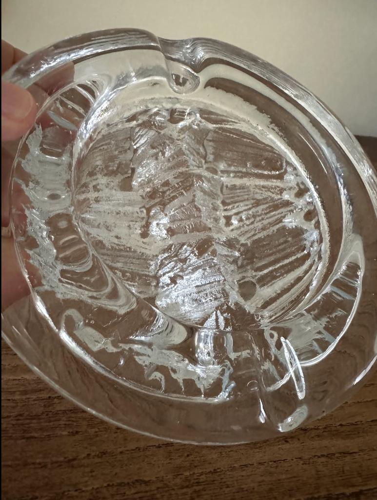 Vintage Pukeberg kristallen asbak, Zweden, Antiek en Kunst, Antiek | Glaswerk en Kristal, Ophalen