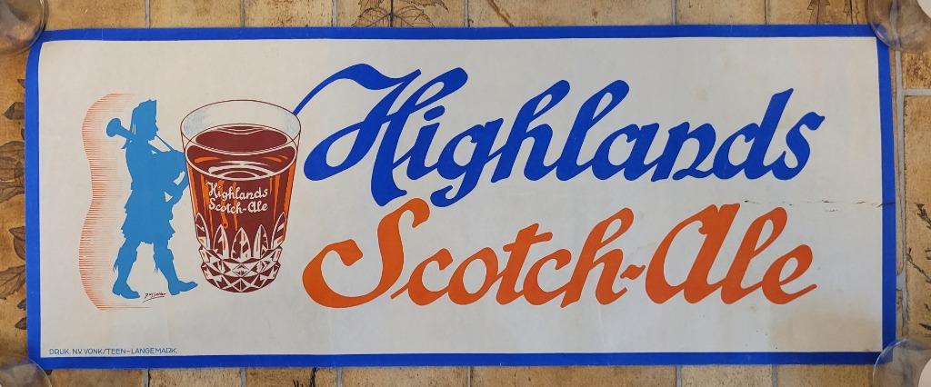 Highlands Scotch-Ale bierreclameposter, Verzamelen, Merken en Reclamevoorwerpen, Ophalen of Verzenden, Gebruikt, Reclamebord