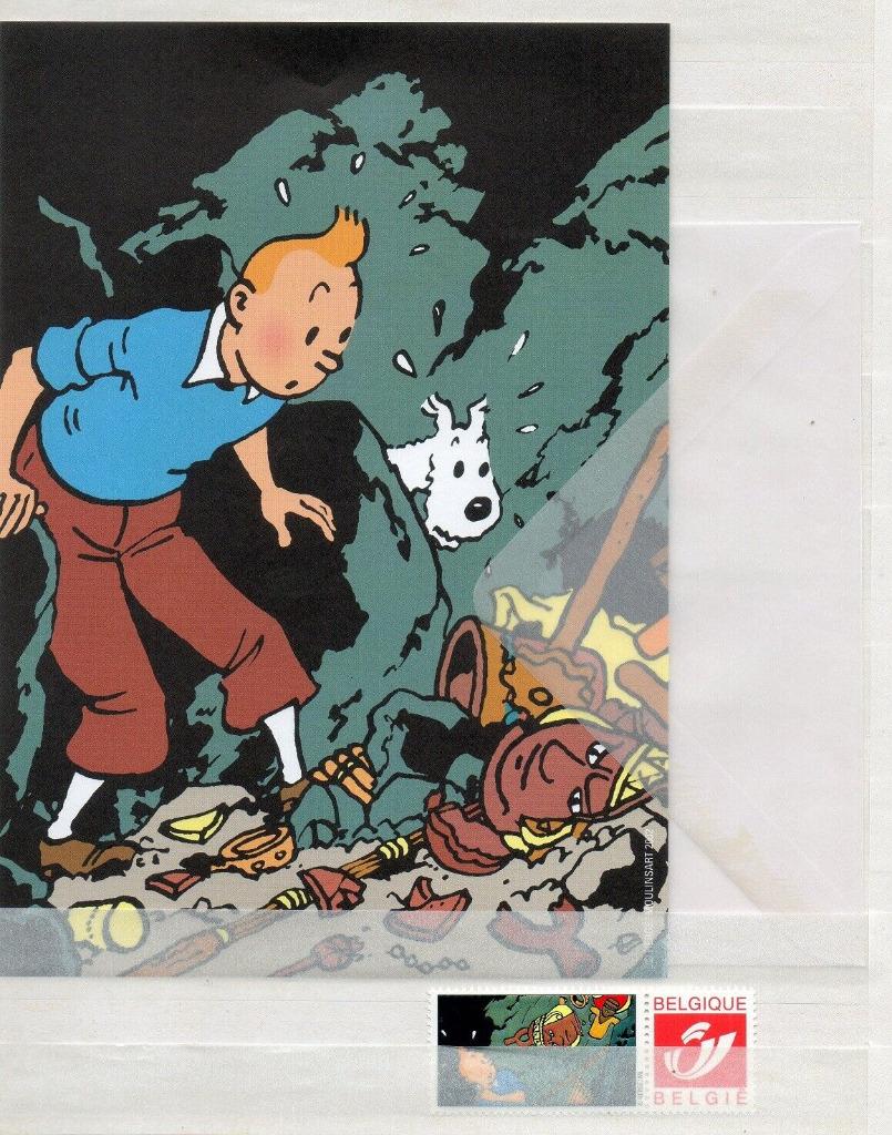 Set écriture Tintin / Kuifje : duostamp + papier + enveloppe, Enlèvement ou Envoi