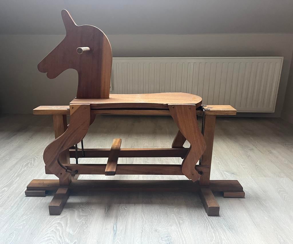 Groot houten vintage schommelpaard, Ophalen, Zo goed als nieuw