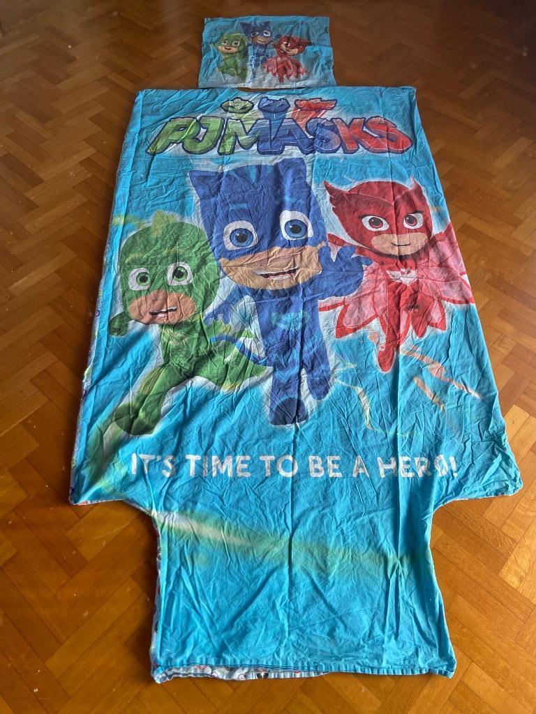PJMASKS Dekbedovertrek + kussensloop 140 x 200 cm, Ophalen of Verzenden, Gebruikt, Jongetje of Meisje, Dekbedovertrek