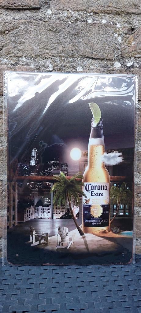 Metalen reclamebord Corona, Verzamelen, Ophalen of Verzenden, Nieuw, Reclamebord, Plaat of Schild, Overige merken