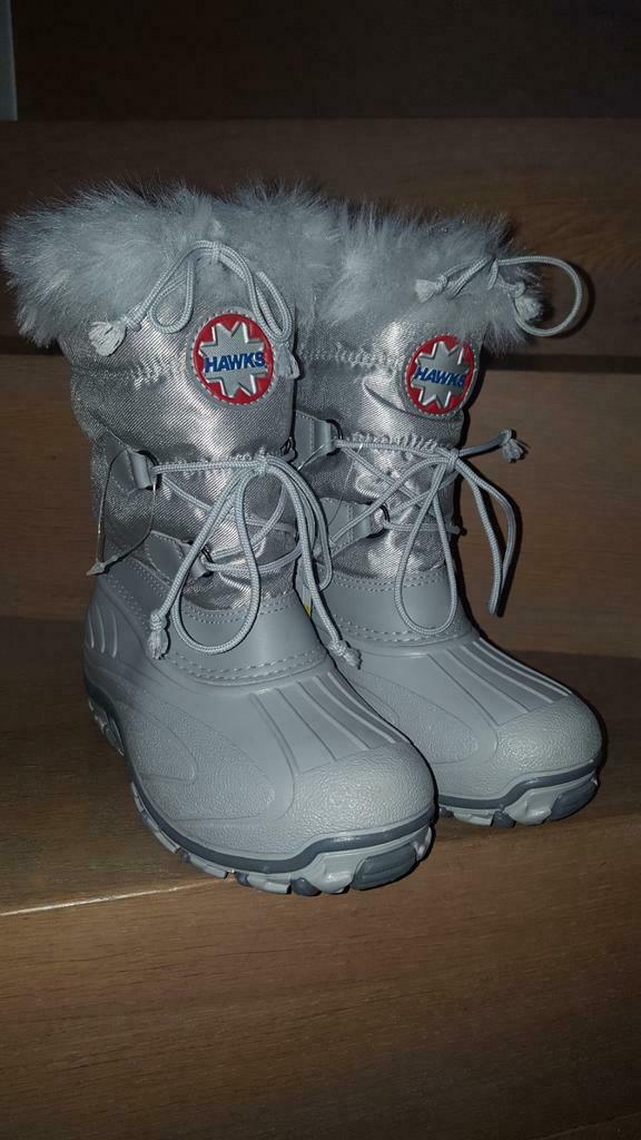 NIEUW zilvergrijze sneeuwlaarzen merk HAWKS maat 33 / 34, Kinderen en Baby's, Kinderkleding | Schoenen en Sokken, Ophalen of Verzenden