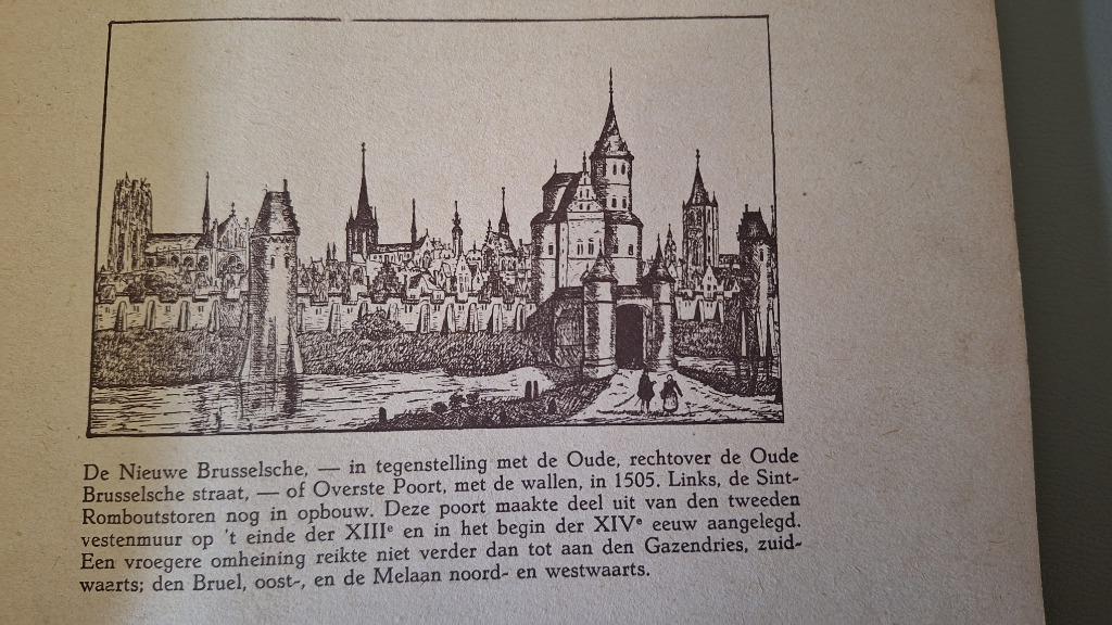 Pentekeningen "Oud Mechelen", Antiek en Kunst, Ophalen of Verzenden, Reproductie