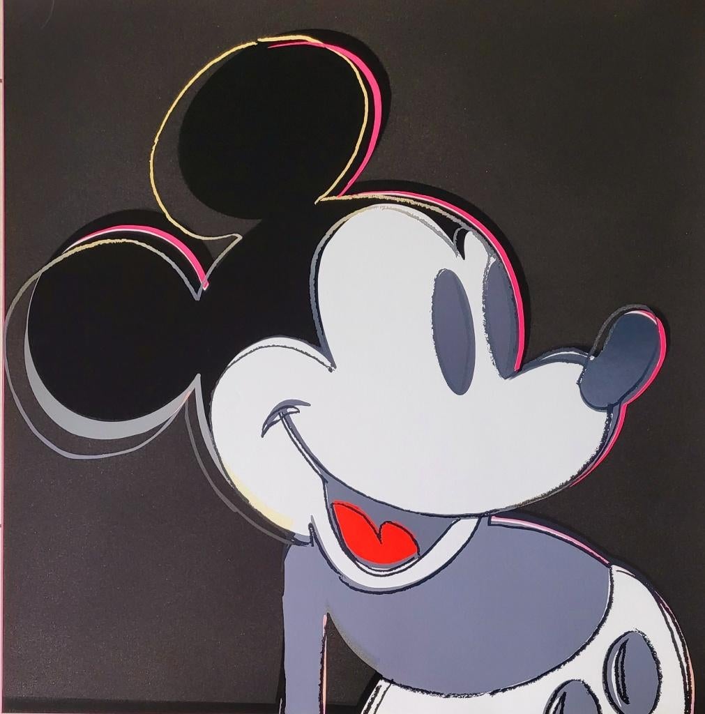 Andy Warhol - "Mickey Mouse" - Zeefdruk - Diamond Dust, Ophalen of Verzenden