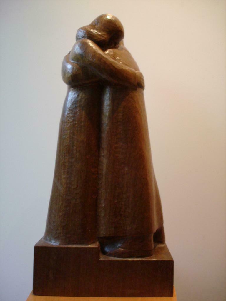 Pieter FRANZ TINEL °1895-1964 Kongo hout enig ex. omhelzing, Ophalen