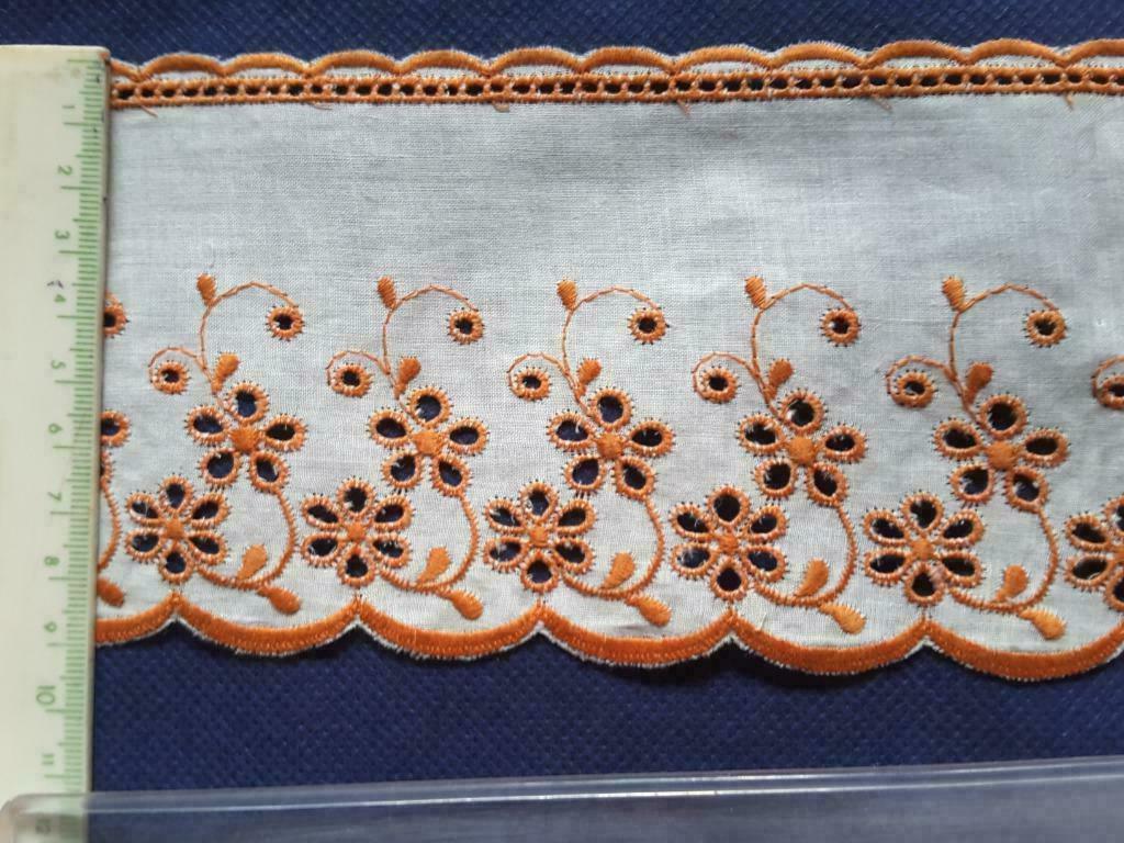 lint - witte vlecht 90 mm baksteen bruin patroon GB9071 en G, Ophalen of Verzenden, Nieuw