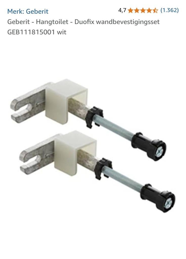 Geberit hangtoilet wandbevestigingsset duofix  111.815.00.1, Doe-het-zelf en Bouw, Ophalen of Verzenden, Nieuw