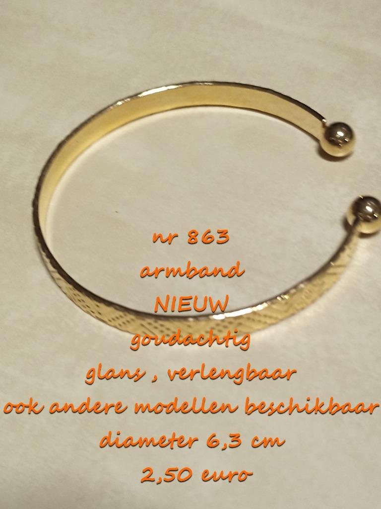 863. Juweel : armband , NIEUW , @LAATSTE STUK@ , verzending, Verzenden, Nieuw, Goud, Overige materialen