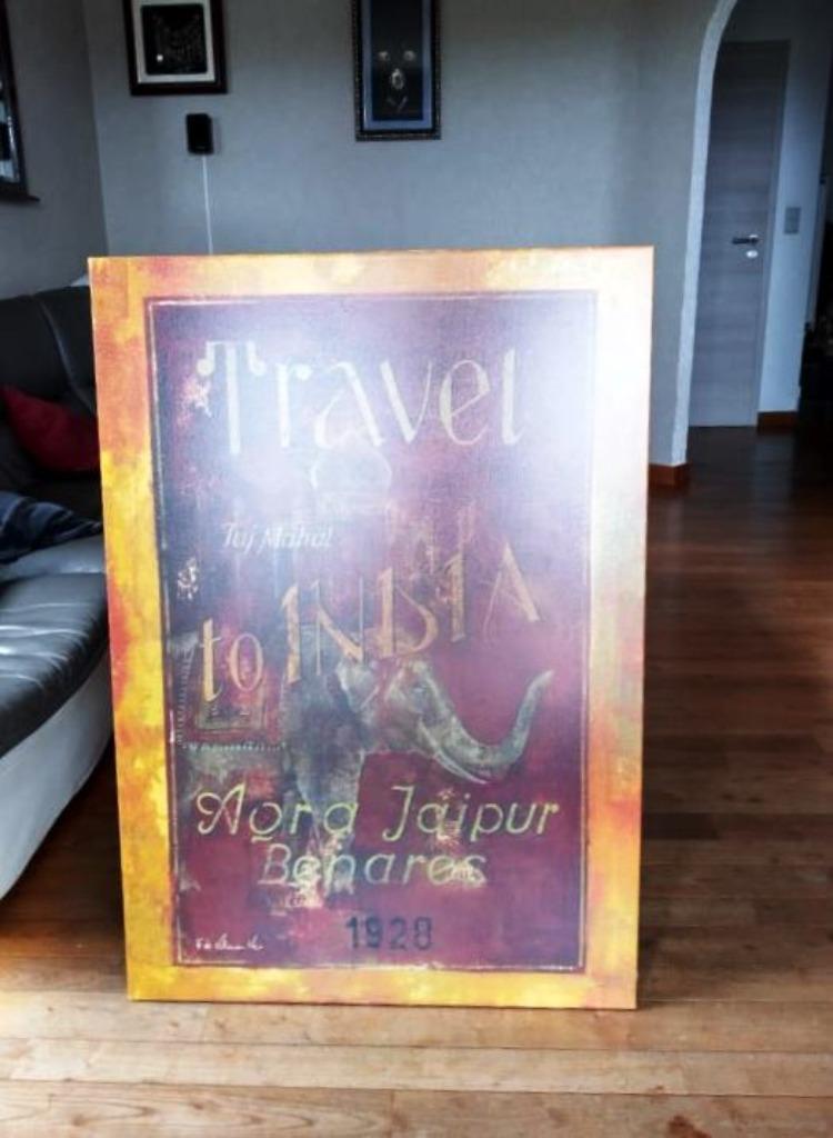 Grand tableau imprimé sur toile Travel to India 70x100, Enlèvement