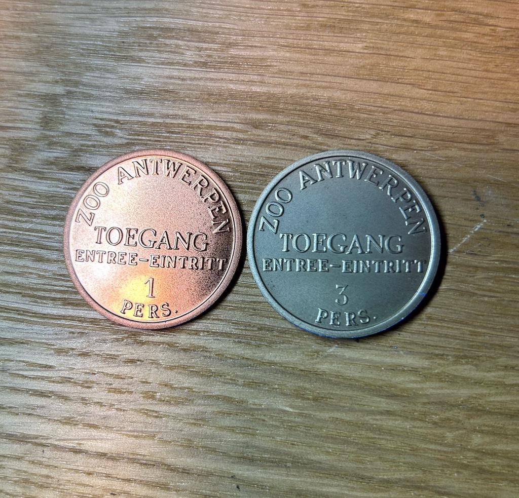 Toegangen Zoo Antwerpen / Planckendael, Postzegels en Munten, Ophalen of Verzenden, Losse munt