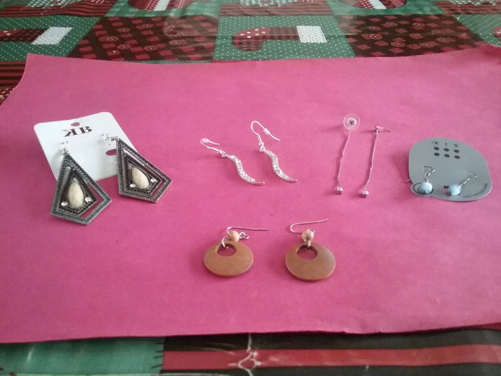 Lot van 5 paar oorbellen voor gaatjes, Ophalen, Nieuw, Blauw, Hangers