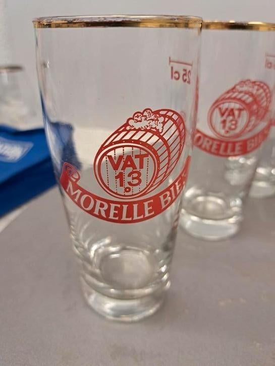 4x verres à bière morelle 25 cl fût 13 brasserie thijs, Enlèvement ou Envoi, Comme neuf