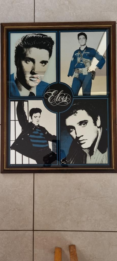 Zeer zeldzame Elvis Presley verzamelspiegel uit 1982, Verzamelen, Ophalen, Zo goed als nieuw, Poster, Artwork of Schilderij