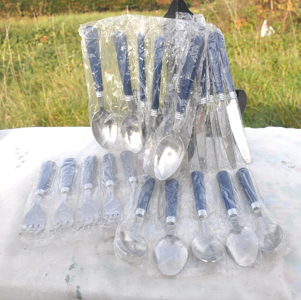 ensemble de couvert pour 5 personne manche bleu, Enlèvement ou Envoi, Neuf, Couverts en vrac