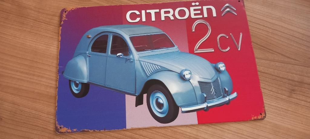 Plaque métallique Citroën 2 CV. Nouveau. 30 x 20 cm, Enlèvement ou Envoi, Neuf, Panneau publicitaire