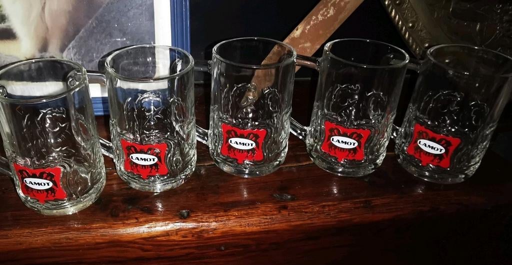 Lamot, half Pint 76 met oor 5 stuks, Verzamelen, Ophalen of Verzenden, Zo goed als nieuw, Glas of Glazen, Overige merken