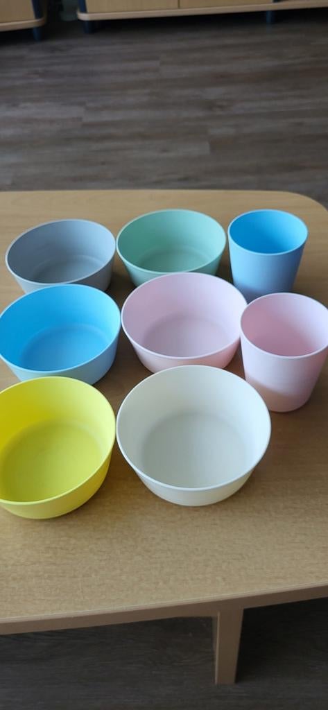 6 potjes en 2 bekers, pastelkleuren, Ikea,, Ophalen, Gebruikt