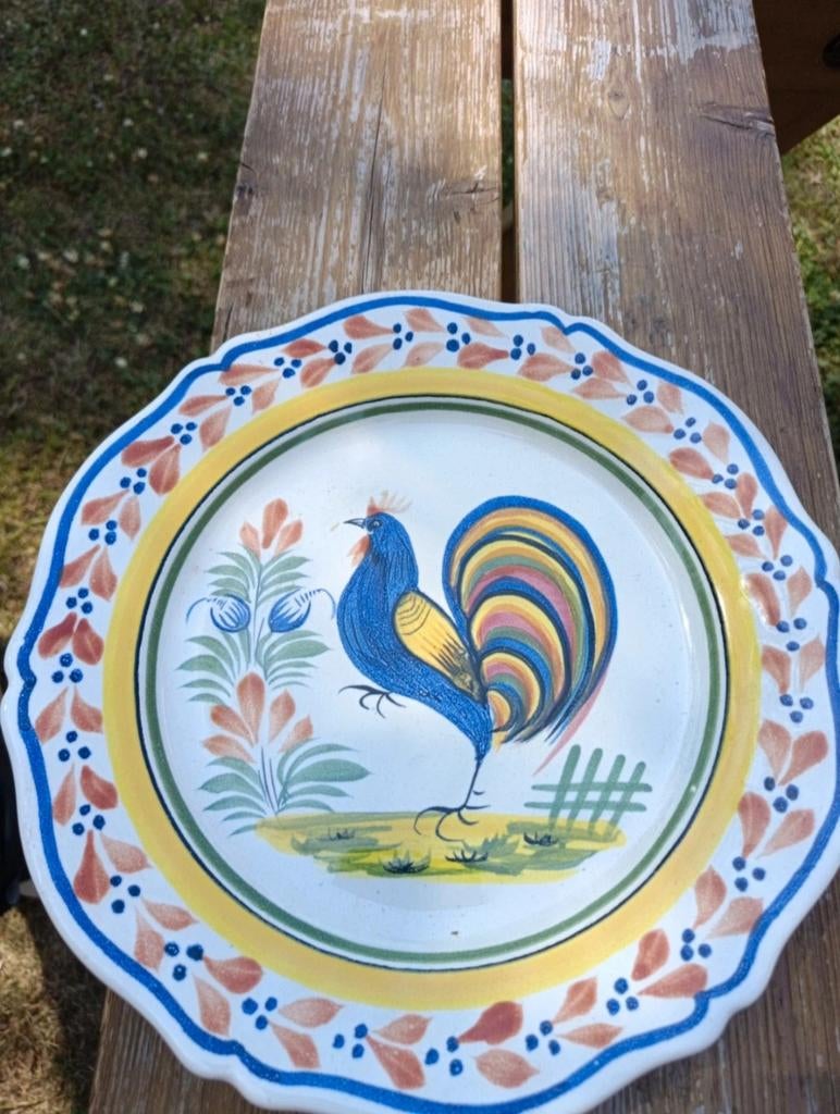 Assiette Henriot Quimper le coq, Antiquités & Art