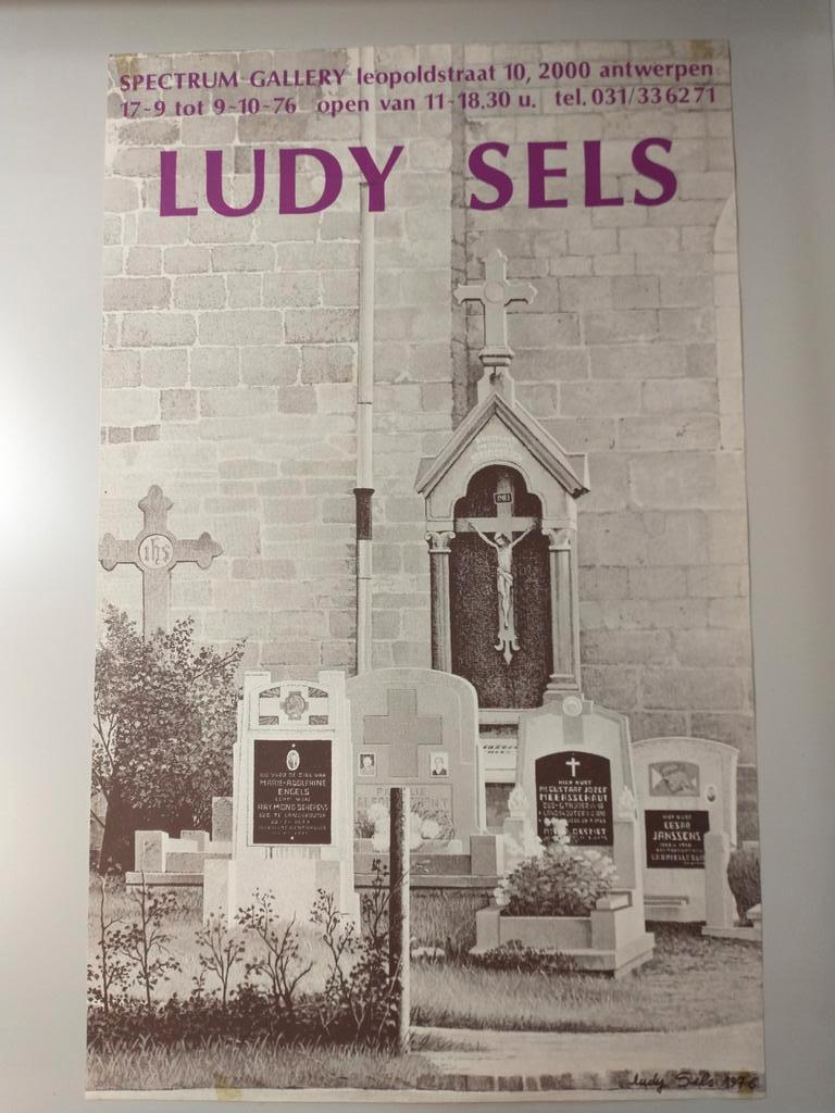 Ludy Sels Spectrum Gallery affiche 1976, Ophalen of Verzenden, Gebruikt