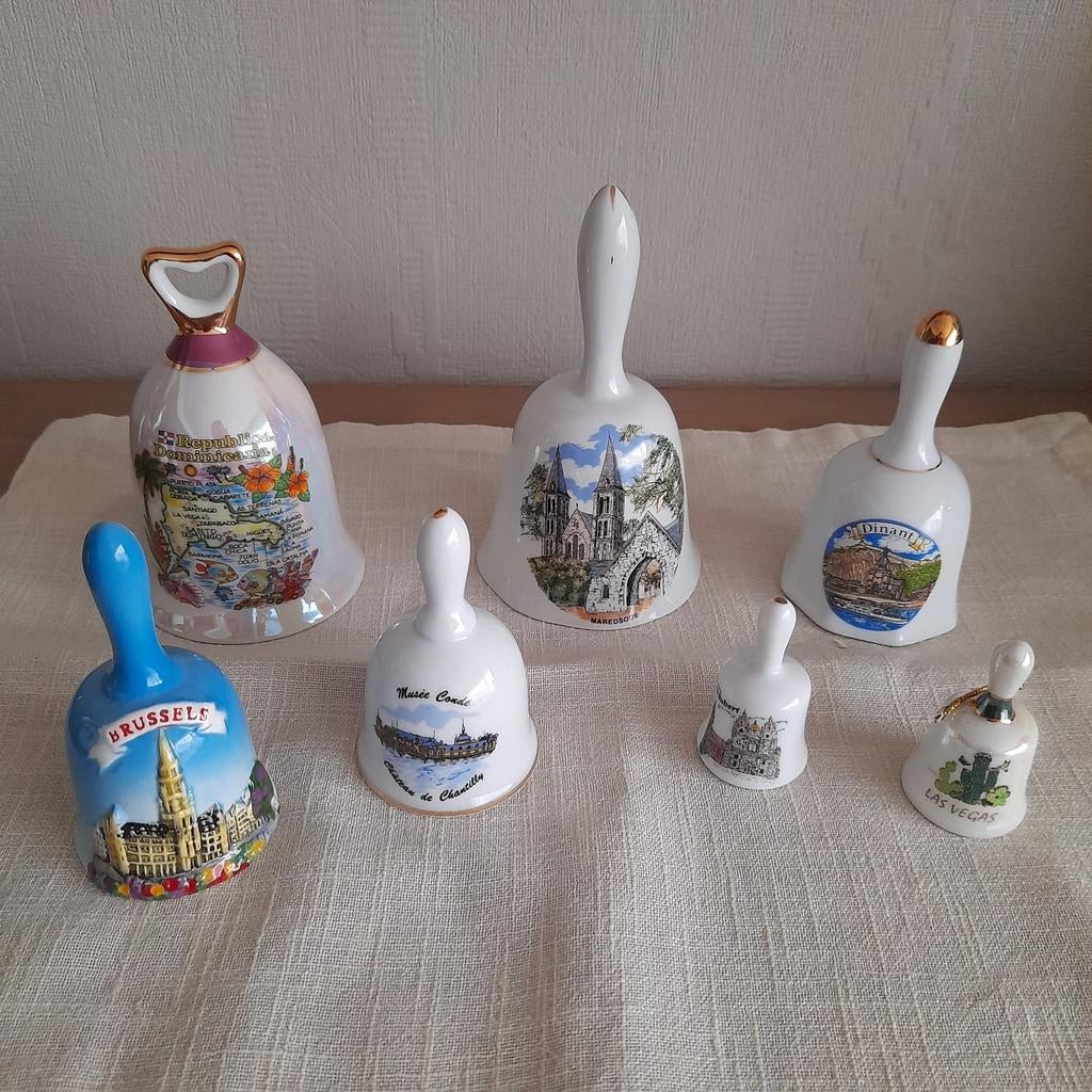 Verzameling van 7 souvenir tafelbellen. ( lot), Ophalen of Verzenden