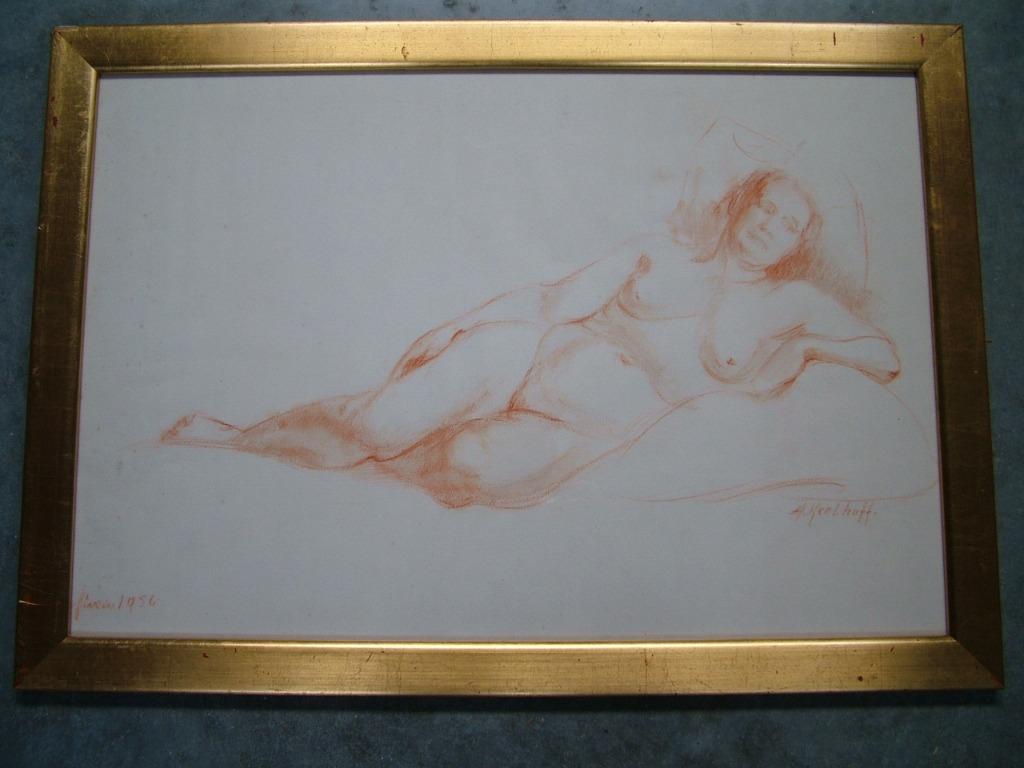 Ouder mooi liggend naakt van Alice Keelhoff opruiming 50 eur, Ophalen of Verzenden