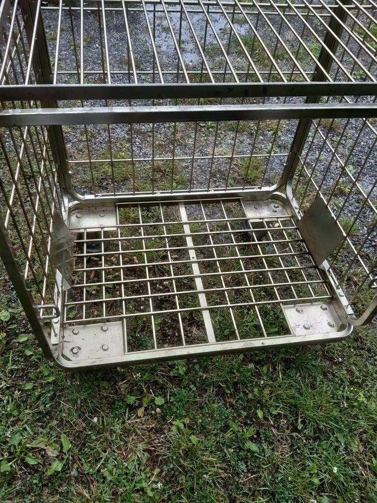 Chariot cage galvanisé roulettes pour stocker, Ophalen of Verzenden, Zo goed als nieuw