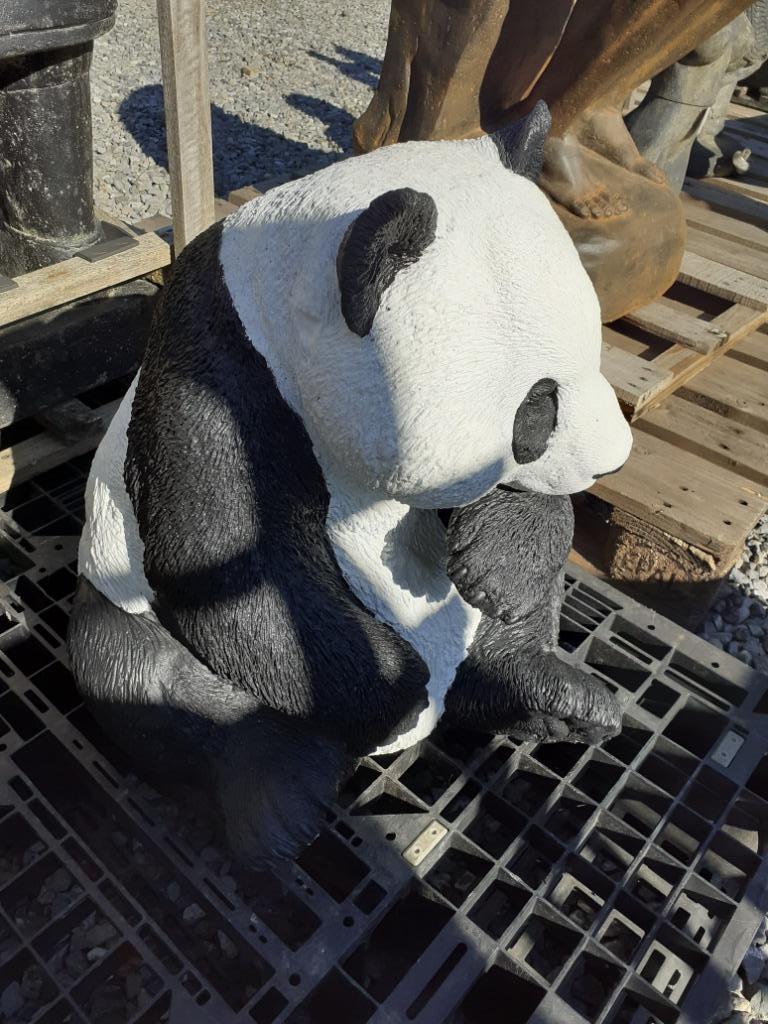 PRACHTIGE PANDA GEMAAKT VAN GEPATINEERDE GERECONSTITUEERDE S, Ophalen, Nieuw, Steen, Dierenbeeld