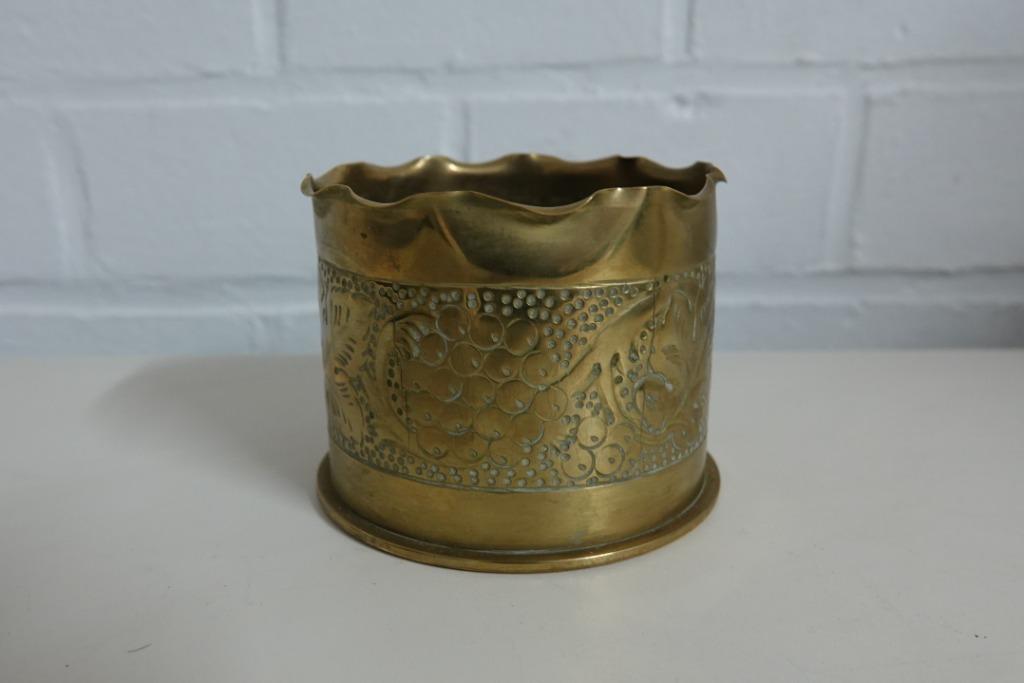 zeer mooie bewerkte koperen obus 1918  WOI, Ophalen of Verzenden, Koper