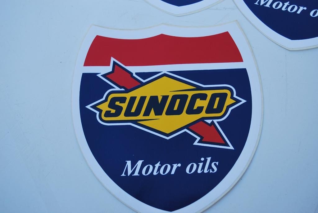 8 oldtimers - maillots van het merk * SUNOCO MOTOR OILS*, Verzamelen, Ophalen of Verzenden, Nieuw, Reclamebord