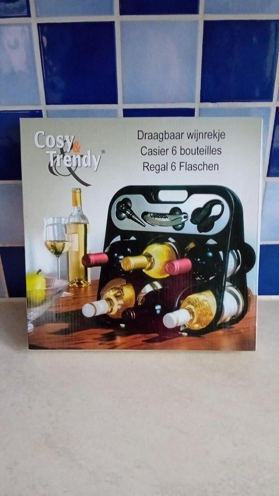 Porte-bouteilles avec accessoires  - IDÉE CADEAU, Neuf, Moins de 50 cm, Enlèvement ou Envoi, 5 à 15 bouteilles