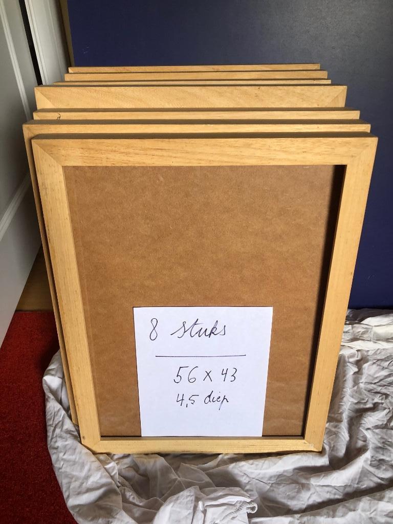 30 fotokaders in beukenhout met glas – diverse formaten, Ophalen, Zo goed als nieuw