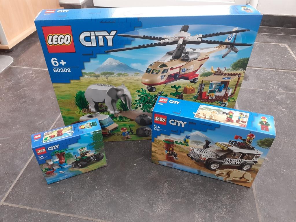 Lego City 60302 Wildlife Reddingsoperatie en 60267 en 60394, Kinderen en Baby's, Speelgoed | Duplo en Lego, Ophalen, Nieuw, Complete set