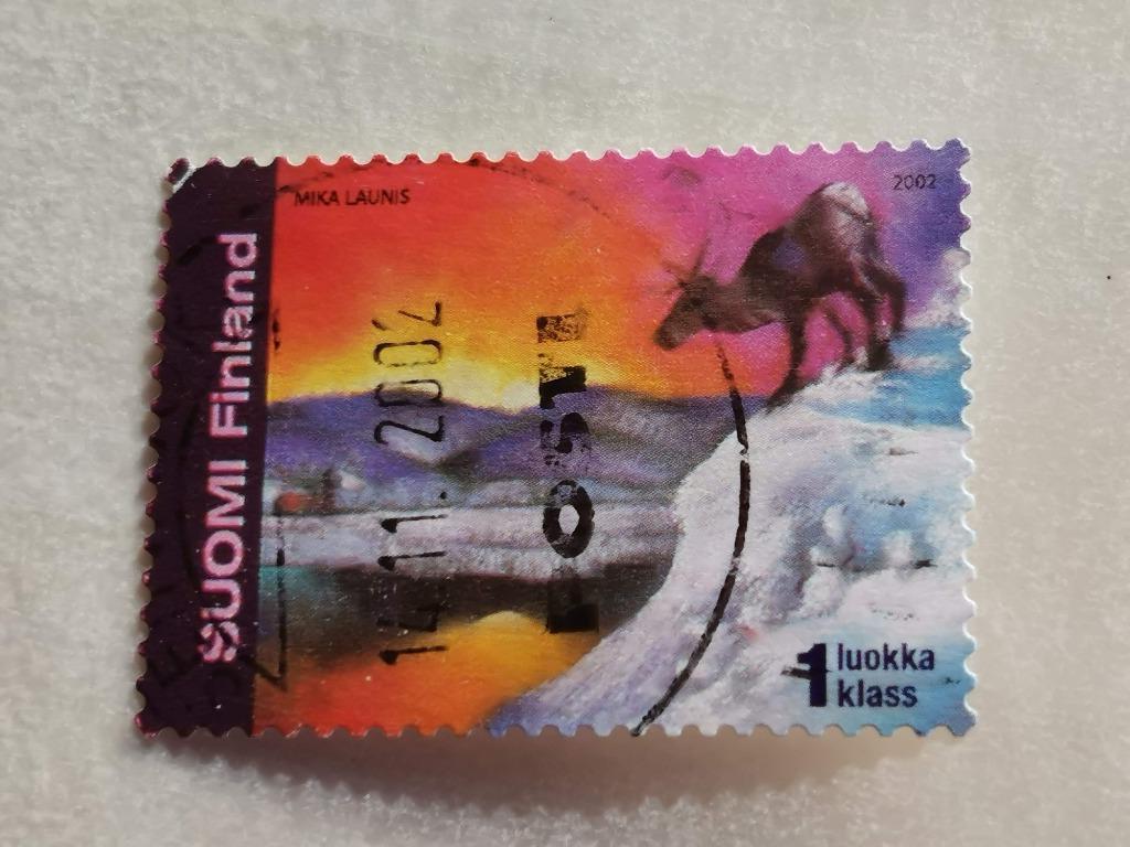 Finland 2002 - Lapland - rendier - wilde dieren, Ophalen of Verzenden, Finland, Gestempeld