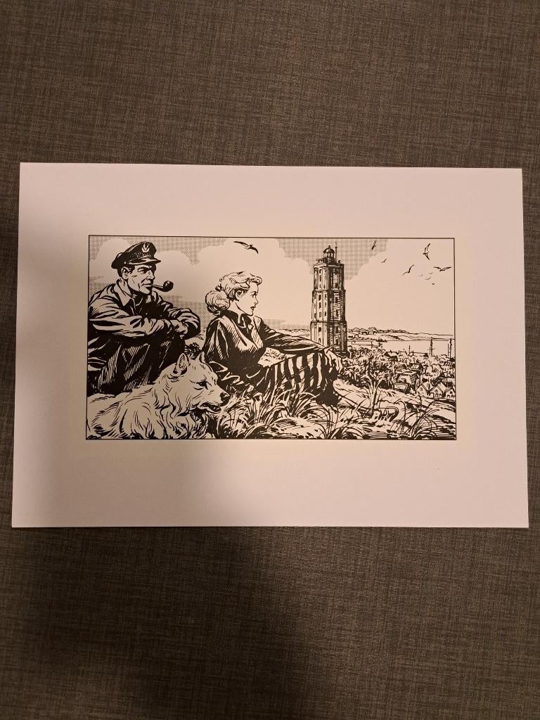Tekening met thema zeeman, Antiek en Kunst, Ophalen of Verzenden