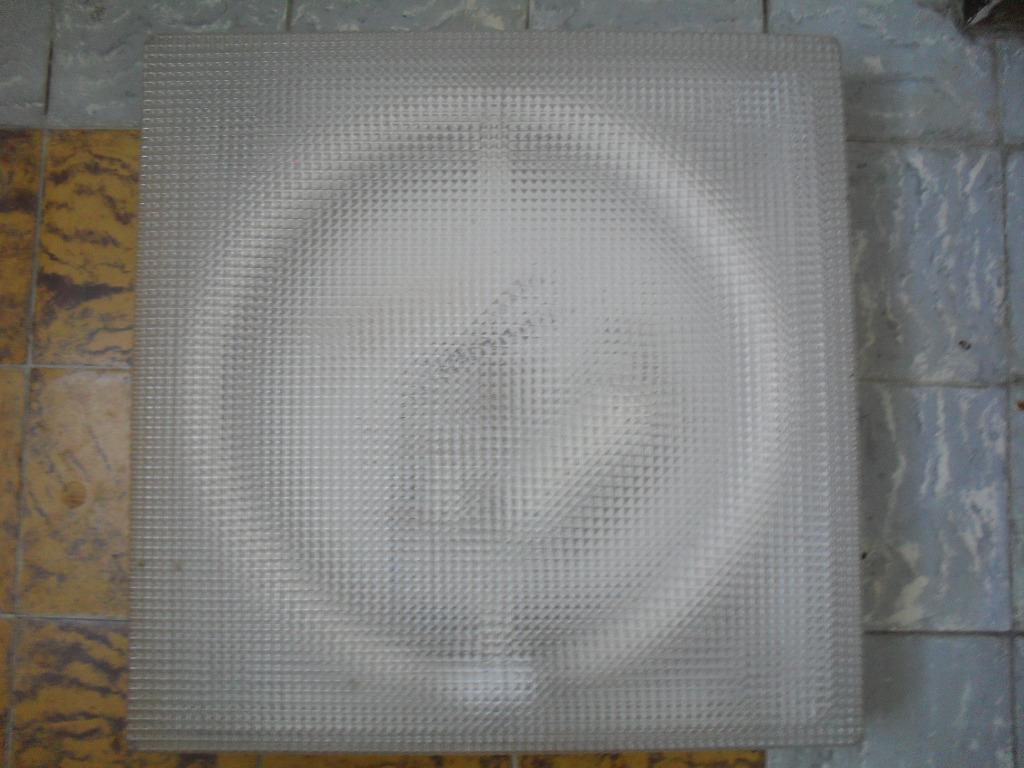 Plafonnier carré lampe néon circulaire  (44X44 cm), Enlèvement, Utilisé, Vintage
